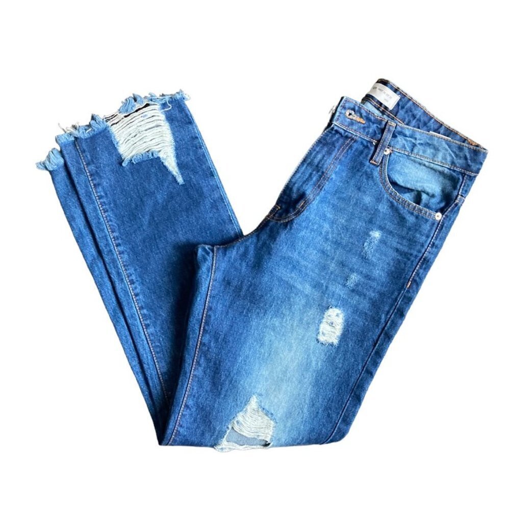 MUSELOOKS Distressed Boyfriend Mid Rose Jeans US 29